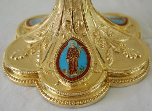 Solid silver gilt antique French Gothic Chalice.